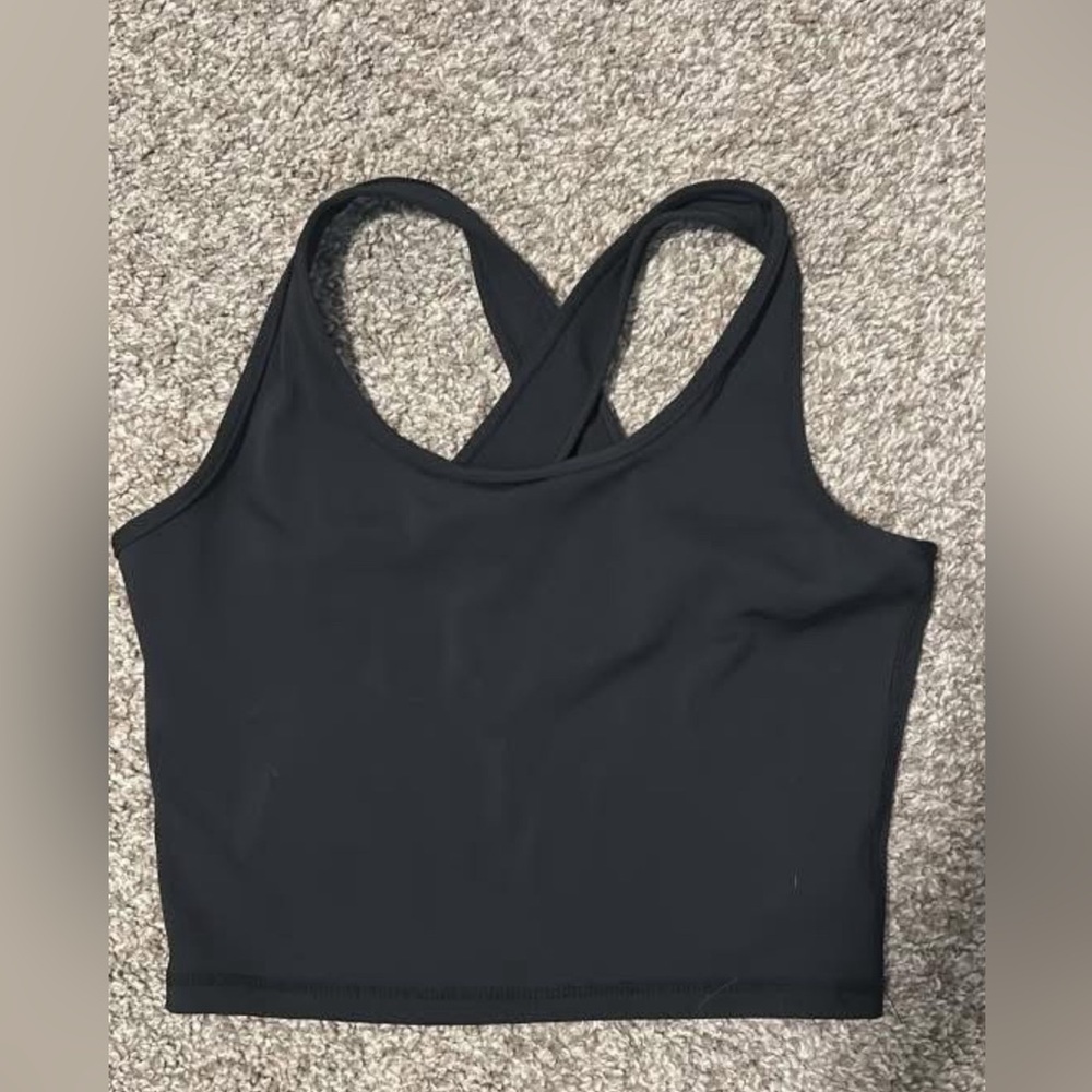 Black Cross-Back Tank Top
